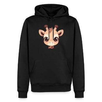 Girafes Girafe - Sweat à capuche Premium bio Homme - noir - Devant - Nico (187cm)