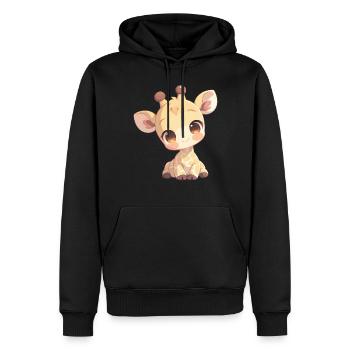 Girafes Girafe - Sweat à capuche Premium bio Homme - noir - Devant - Nico (187cm)