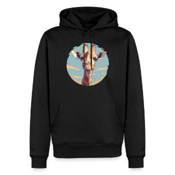 Girafes Girafe - Sweat à capuche Premium bio Homme - noir - Devant - Nico (187cm)