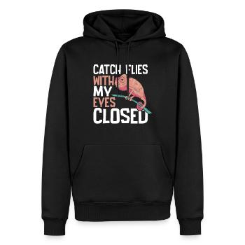 Chameleon Gifts - Männer Premium Bio Hoodie - Schwarz - Vorne - Nico (187cm)