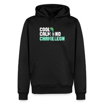 Cadeaux Caméléon - Sweat à capuche Premium bio Homme - noir - Devant - Nico (187cm)