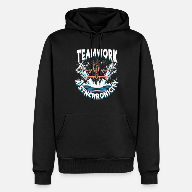 Nageuses synchronisées - Sweat à capuche Premium bio Homme - noir