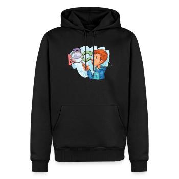 phonemisPhonemische Bewusstseinswissenschaft - Männer Premium Bio Hoodie - Schwarz - Vorne - Nico (187cm)