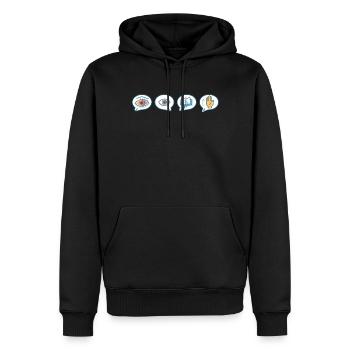 phonemisPhonemische Bewusstseinswissenschaft - Männer Premium Bio Hoodie - Schwarz - Vorne - Nico (187cm)