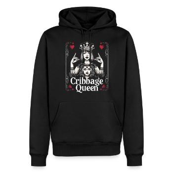 Cribbage Queen Graphic Lustiges Cribbage - Männer Premium Bio Hoodie - Schwarz - Vorne - Nico (187cm)