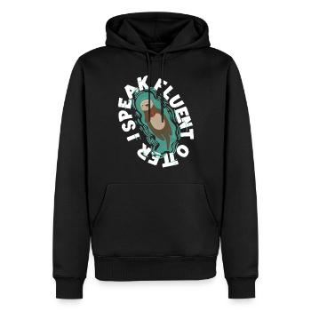Otter I Speak Fluent Otter - Männer Premium Bio Hoodie - Schwarz - Vorne - Nico (187cm)