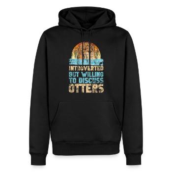 Otter Introverted But Willing To - Men’s Premium Organic Hoodie - black - Front - Nico (187cm)