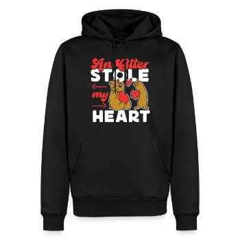 Loutre Saint-Valentin Une loutre - Sweat à capuche Premium bio Homme - noir - Devant - Nico (187cm)