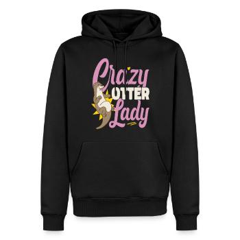 Otter Crazy Otter Lady - Männer Premium Bio Hoodie - Schwarz - Vorne - Nico (187cm)