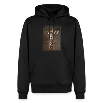 Girafes Girafe - Sweat à capuche Premium bio Homme - noir - Devant - Nico (187cm)