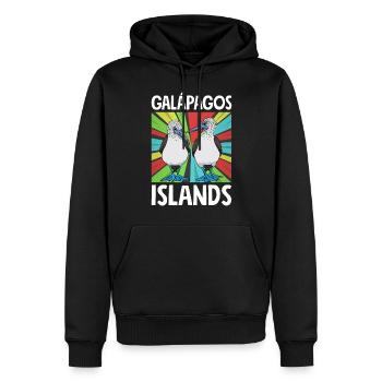 Îles Galapagos - Sweat à capuche Premium bio Homme - noir - Devant - Nico (187cm)