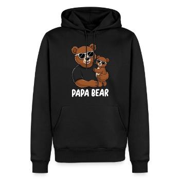 Papa Bear - Männer Premium Bio Hoodie - Schwarz - Vorne - Nico (187cm)