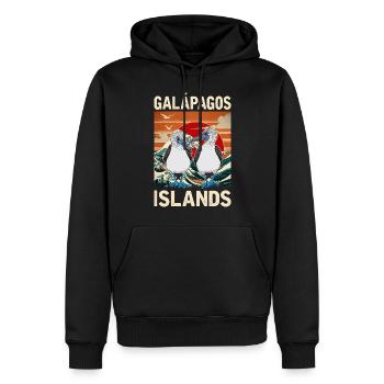 Îles Galapagos - Sweat à capuche Premium bio Homme - noir - Devant - Nico (187cm)