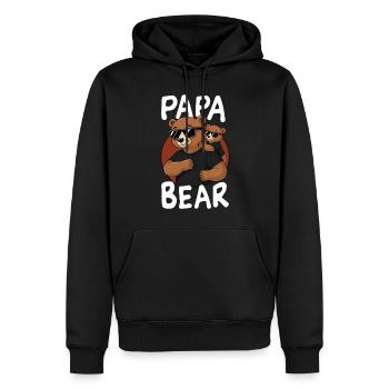 Papa Bear - Männer Premium Bio Hoodie - Schwarz - Vorne - Nico (187cm)