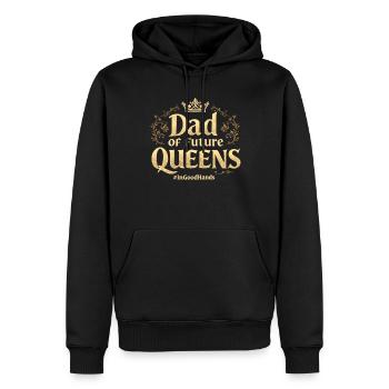 Papa des futures reines #Ingoodhands fille Papa - Sweat à capuche Premium bio Homme - noir - Devant - Nico (187cm)