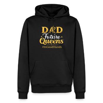 Papa des futures reines #Ingoodhands fille Papa - Sweat à capuche Premium bio Homme - noir - Devant - Nico (187cm)