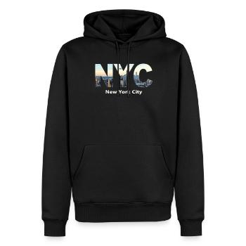 New York – Horizon de New York New York - Sweat à capuche Premium bio Homme - noir - Devant - Nico (187cm)