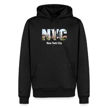 New York – Horizon de New York New York - Sweat à capuche Premium bio Homme - noir - Devant - Nico (187cm)