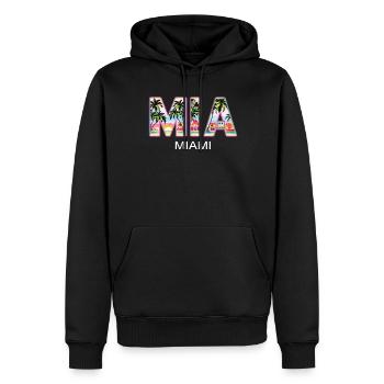 Miami Mia Miami – Ambiance tropicale pour les fans des États-Unis - Sweat à capuche Premium bio Homme - noir - Devant - Nico (187cm)