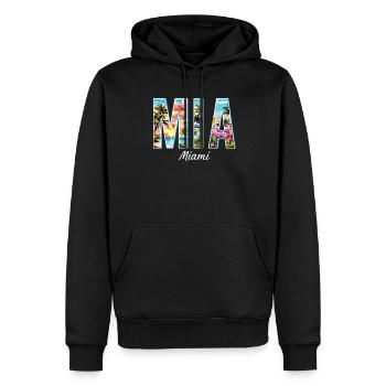 Miami Mia Miami – Ambiance tropicale pour les fans des États-Unis - Sweat à capuche Premium bio Homme - noir - Devant - Nico (187cm)