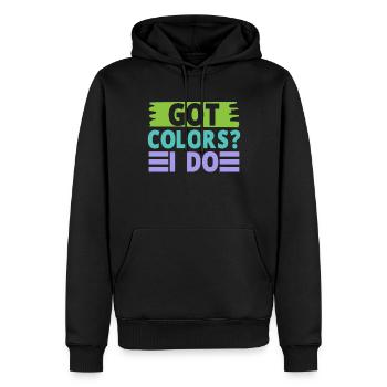 Chameleon Gifts - Männer Premium Bio Hoodie - Schwarz - Vorne - Nico (187cm)