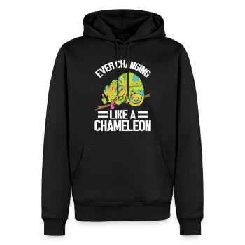 Chameleon Gifts - Männer Premium Bio Hoodie - Schwarz - Vorne - Nico (187cm)