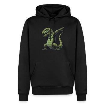 Dragon de Komodo, Lézard varan, Reptile, Dabbing - Sweat à capuche Premium bio Homme - noir - Devant - Nico (187cm)