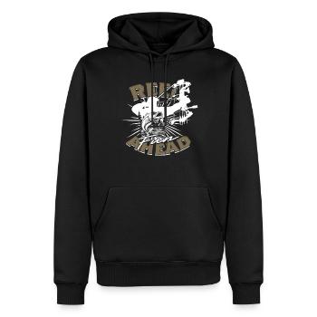 Bogenfischer Bogenfischen Reel Fun Ahead - Männer Premium Bio Hoodie - Schwarz - Vorne - Nico (187cm)