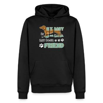 Dachshund Is My Best Friend - Men’s Premium Organic Hoodie - black - Front - Nico (187cm)