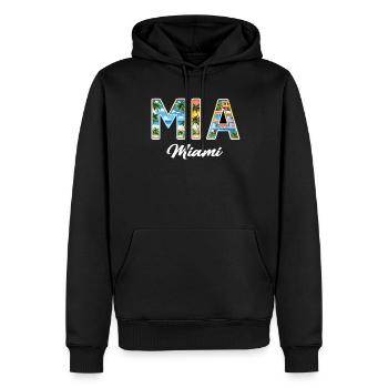 Miami Mia Miami – Ambiance tropicale pour les fans des États-Unis - Sweat à capuche Premium bio Homme - noir - Devant - Nico (187cm)