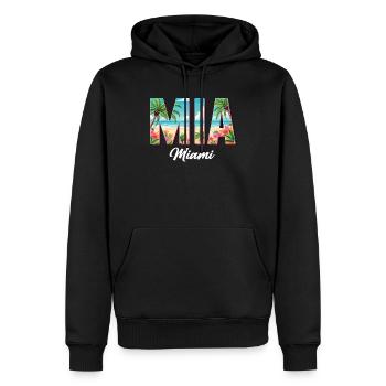 Miami Mia Miami – Ambiance tropicale pour les fans des États-Unis - Sweat à capuche Premium bio Homme - noir - Devant - Nico (187cm)