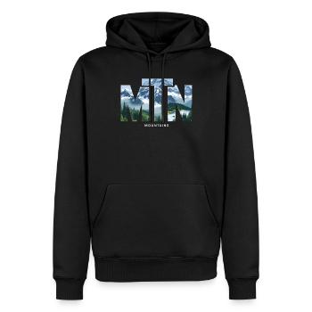 Mountains MTN – Natur & Berglandschaft Outdoor - Männer Premium Bio Hoodie - Schwarz - Vorne - Nico (187cm)