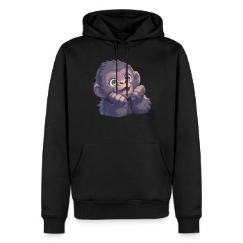 Gorilles Gorilles - Sweat à capuche Premium bio Homme - noir - Devant - Nico (187cm)