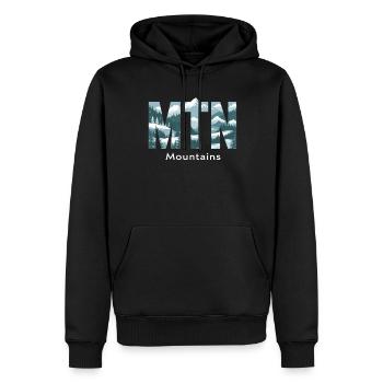 Mountains MTN – Natur & Berglandschaft Outdoor - Männer Premium Bio Hoodie - Schwarz - Vorne - Nico (187cm)