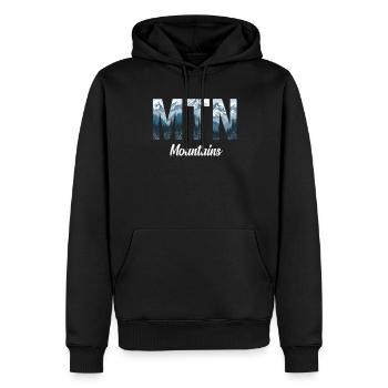 Mountains MTN – Natur & Berglandschaft Outdoor - Männer Premium Bio Hoodie - Schwarz - Vorne - Nico (187cm)