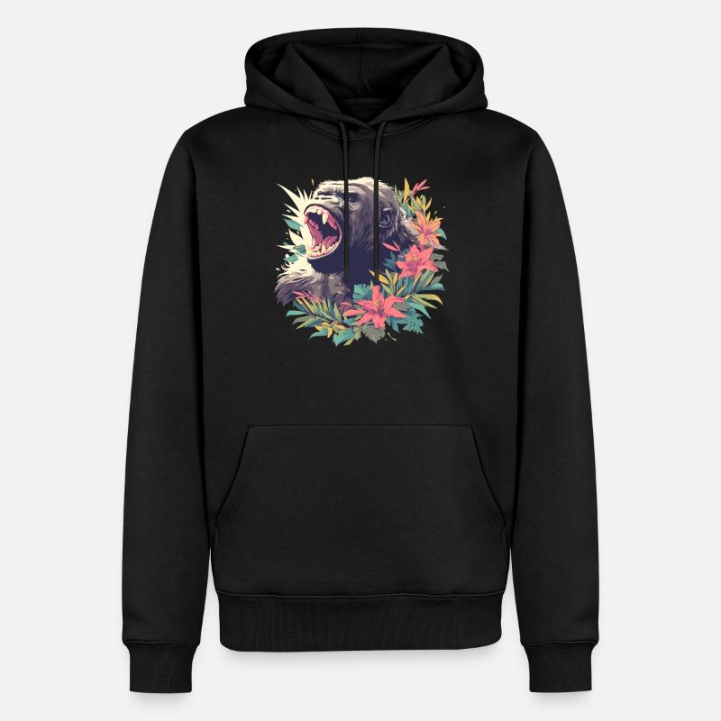 Gorillas Gorilla - Männer Premium Bio Hoodie - Schwarz