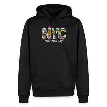 New York – Horizon de New York New York - Sweat à capuche Premium bio Homme - noir - Devant - Nico (187cm)