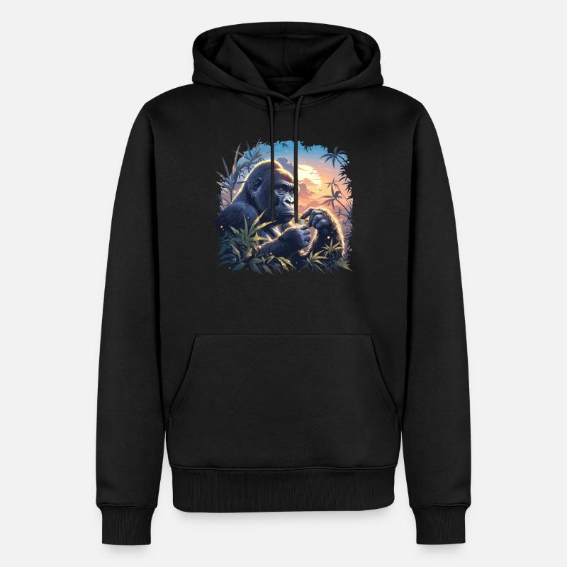 Gorilles Gorilles - Sweat à capuche Premium bio Homme - noir