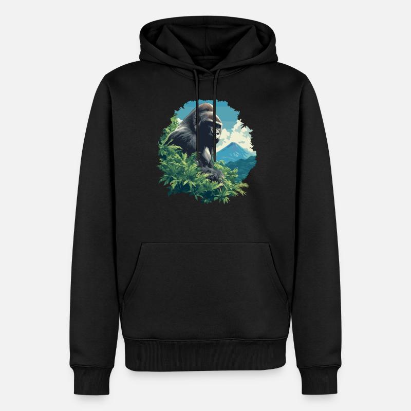 Gorilles Gorilles - Sweat à capuche Premium bio Homme - noir