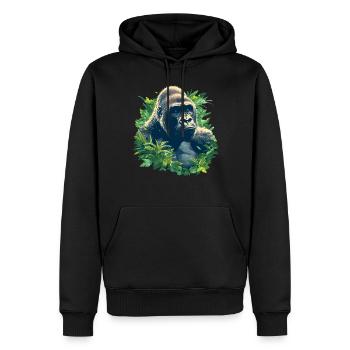 Gorilles Gorilles - Sweat à capuche Premium bio Homme - noir - Devant - Nico (187cm)