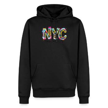 New York – Horizon de New York New York - Sweat à capuche Premium bio Homme - noir - Devant - Nico (187cm)