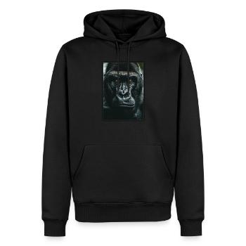 Gorilles Gorilles - Sweat à capuche Premium bio Homme - noir - Devant - Nico (187cm)