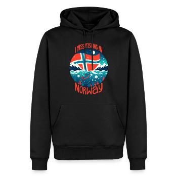 Angeln in Norwegen - Männer Premium Bio Hoodie - Schwarz - Vorne - Nico (187cm)