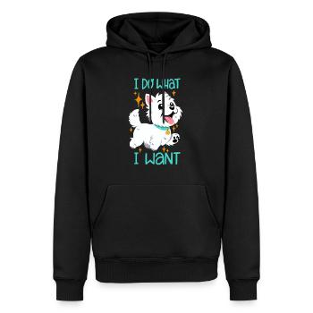 West Highland White Terrier : Je fais ce que je veux - Sweat à capuche Premium bio Homme - noir - Devant - Nico (187cm)
