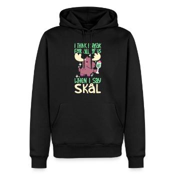 Skål (À votre santé) - Sweat à capuche Premium bio Homme - noir - Devant - Nico (187cm)
