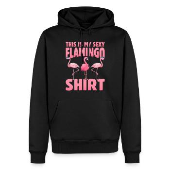 C’est ma chemise sexy flamant rose - Pink Flamingo - Sweat à capuche Premium bio Homme - noir - Devant - Nico (187cm)