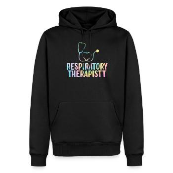 Inhalothérapeute Tie Dye Funny Healthcare - Sweat à capuche Premium bio Homme - noir - Devant - Nico (187cm)