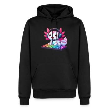 Gamesolotl Axolotl PC Gaming Gamer Video Player - Men’s Premium Organic Hoodie - black - Front - Nico (187cm)