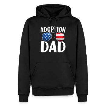 Adoption Papa USA Drapeau Lunettes de soleil Famille d’accueil - Sweat à capuche Premium bio Homme - noir - Devant - Nico (187cm)