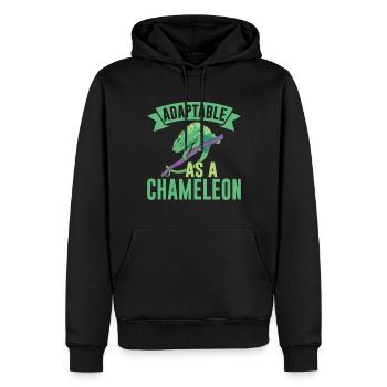 Chameleon Gifts - Männer Premium Bio Hoodie - Schwarz - Vorne - Nico (187cm)